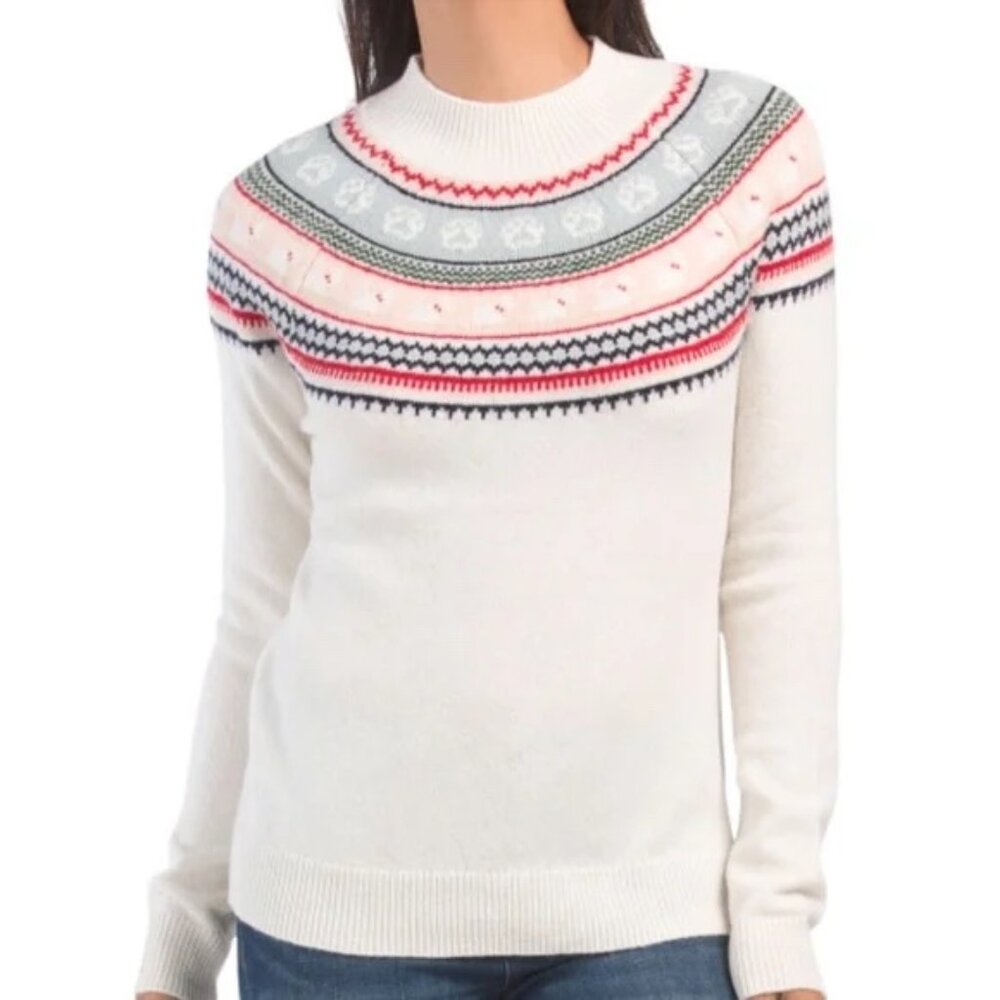 NWT - Tabitha Webb Woolblend Fairisle with Dogs Sweater - Size Large